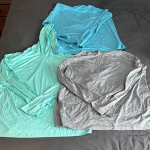 Bundle Long Sleeve Swim Shirts - Blue, Teal, and Gray. Never worn spf 50